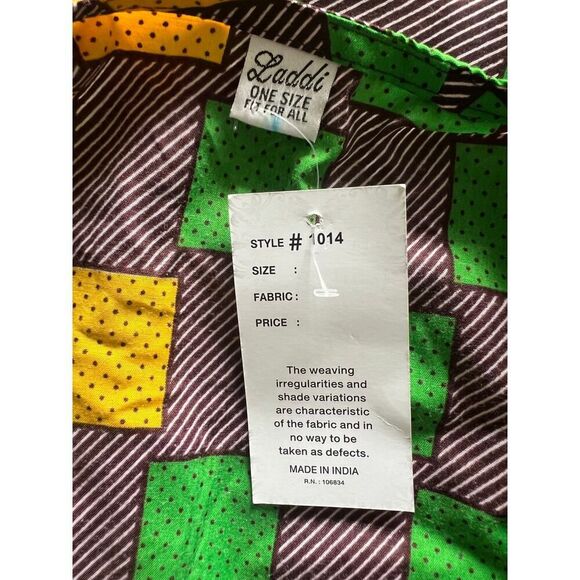 LADDI NWT INDIAN BATIK BLOCK PRINT DRESS AFRICAN STYLE ONE SIZE - Picture 11 of 12